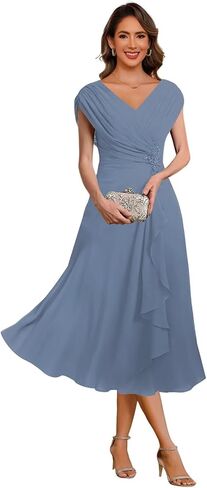 Cap Sleeve Mother of The Bride Dresses for Women 2026 Chiffon A Line Formal Evening Dress ZU151 in Saudi Arabia