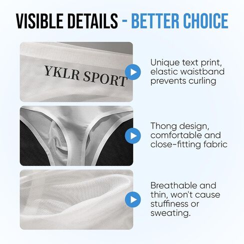 Mens Thongs Underwear 5 Pack, Stretchy Breathable Nylon Spandex G String for Men, Low Rise T Back Sexy Thong in Kuwait