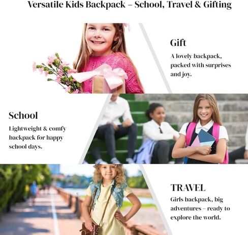 EKUIZAI Girls School Backpack for Kids Middle Elementary School Bag for Students Solid Color Girls Bookbag, Black in Saudi Arabia