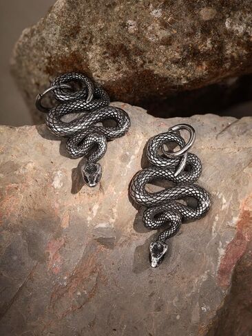 HAQUIL Snake Earrings, Gothic Snake Serpent Dangle Drop Earrings, Goth Jewelry Gift for Men and Women in Kuwait