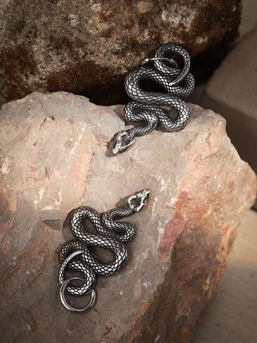 HAQUIL Snake Earrings, Gothic Snake Serpent Dangle Drop Earrings, Goth Jewelry Gift for Men and Women in Kuwait