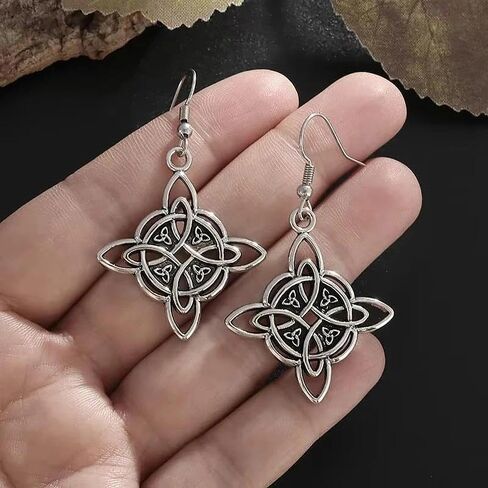 Retro Punk Wiccan Witch's Knot Celtic Knot Pendant Earrings for Men Women Fashionable Irish Amulet Jewelry Gifts in Kuwait