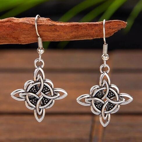 Retro Punk Wiccan Witch's Knot Celtic Knot Pendant Earrings for Men Women Fashionable Irish Amulet Jewelry Gifts in Kuwait
