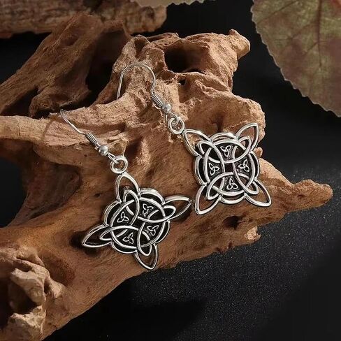 Retro Punk Wiccan Witch's Knot Celtic Knot Pendant Earrings for Men Women Fashionable Irish Amulet Jewelry Gifts in Kuwait