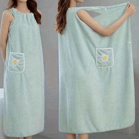Wearable Bath Towel Coral Fleece Absorbent Skirt Bath Wraps for Women After Shower Adjustable Shower Wrap Towel with Home Hotel for Sauna Beach Pool Gym Travel in Kuwait