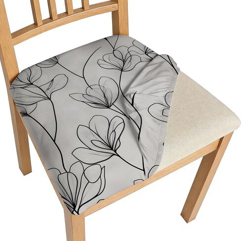 BVBOX Seat Covers Set of 4 for Dining Room Chairs Stretch Multi-Style Dining Chair Covers Washable Removable Cushion Slipcovers Seat Protector (Tropical Layered Leaves, Set of 4) in Saudi Arabia
