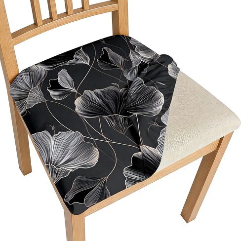 BVBOX Seat Covers Set of 4 for Dining Room Chairs Stretch Multi-Style Dining Chair Covers Washable Removable Cushion Slipcovers Seat Protector (Tropical Layered Leaves, Set of 4) in Saudi Arabia
