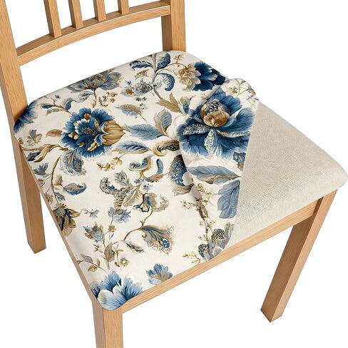 BVBOX Seat Covers Set of 4 for Dining Room Chairs Stretch Multi-Style Dining Chair Covers Washable Removable Cushion Slipcovers Seat Protector (Tropical Layered Leaves, Set of 4) in Saudi Arabia