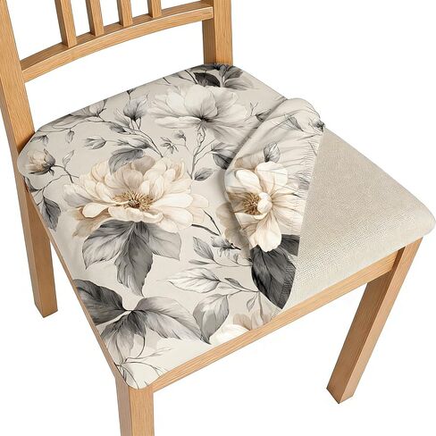 BVBOX Seat Covers Set of 4 for Dining Room Chairs Stretch Multi-Style Dining Chair Covers Washable Removable Cushion Slipcovers Seat Protector (Tropical Layered Leaves, Set of 4) in Saudi Arabia