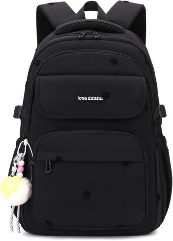 EKUIZAI Girls School Backpack for Kids Middle Elementary School Bag for Students Solid Color Girls Bookbag, Black in Saudi Arabia