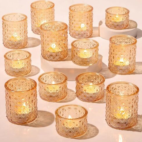 36 Pack Green Votive Candle Holders, Mixed Heights Glass Tealight Holders for Wedding Table Centerpiece, Bridal Shower, Tea Party, Summer & Everyday Home Decor in Saudi Arabia
