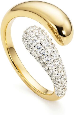 FRUMOS Non Tarnish Gold Wedding Band Rings For Women,14k Gold Stacking Rings,Open Statement Band Rings,Valentines Mother Christmas,size 6-9 in Saudi Arabia