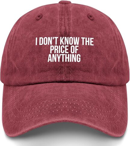 I Don't Know The Price of Anythings Hat for Men Low Profile Washed Distressed in Kuwait