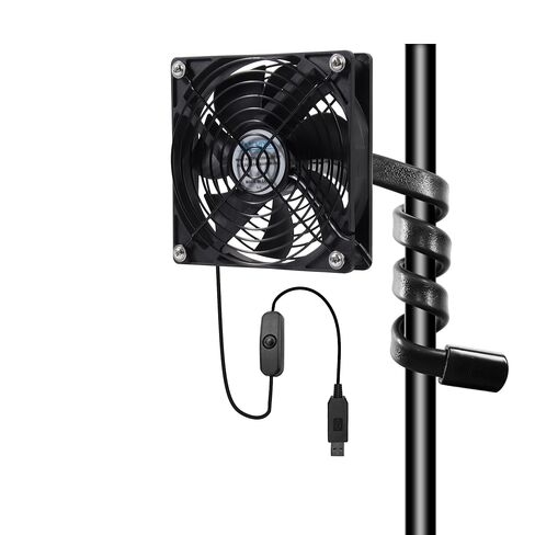 4.72inch 120mm 5V to 12V Flexible Gooseneck Fan 1600RPM with USB Adapter Cable for Car, Grow Tent, DIY Cooling and Home Ventilation in Kuwait