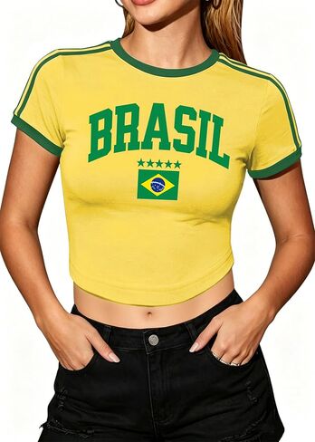 Soccer Shirts for Women Mexico Jersey Soccer-Cup 2026 T-Shirts USA Brazil Baby Tees Y2K Crop Tops in Saudi Arabia