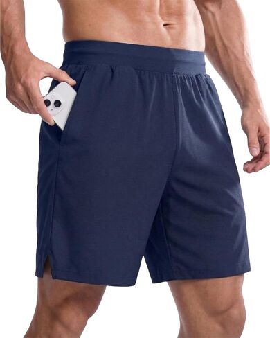Men's 8'' Athletic Gym Shorts with Zipper Pocket Lightweight Water Resistant Quick Dry Hiking Running Workout Shorts in Saudi Arabia