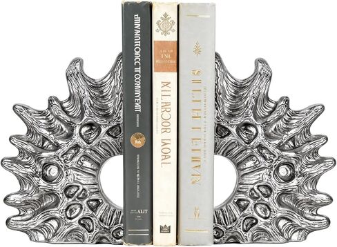 Coral Bookends, Coastal Resin Coral Decorative Bookends, Heavy Duty Non-Slip Book Holders for Shelves, Office Desk, Living Room, Nautical Home Decor (Gold) in Saudi Arabia