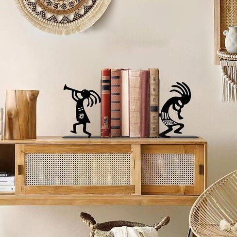 Unique Dancing Kokopelli Metal Bookends, Native American Decorative Bookends, Southwest Decor, Aztec Decor, Gifts for Arizona Souvenirs Kokopelli Lover in Saudi Arabia