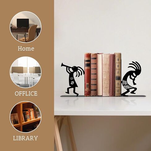 Unique Dancing Kokopelli Metal Bookends, Native American Decorative Bookends, Southwest Decor, Aztec Decor, Gifts for Arizona Souvenirs Kokopelli Lover in Saudi Arabia