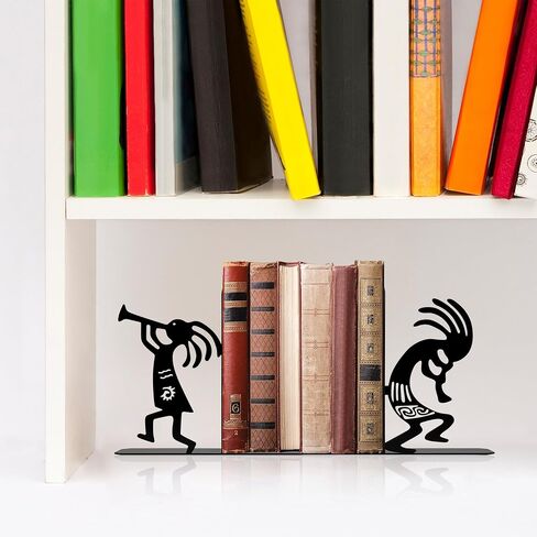 Unique Dancing Kokopelli Metal Bookends, Native American Decorative Bookends, Southwest Decor, Aztec Decor, Gifts for Arizona Souvenirs Kokopelli Lover in Saudi Arabia