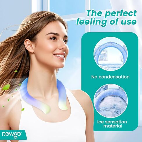 NEWGO Neck Cooling Tube Reusable Ice Cooler Cold Pack for Summer Heat, Ice Neck Ring for Outdoor Workers, Athletes, Sports Enthusiasts, Hot Flash Sufferers, Campers, Blue-Yellow Gradient in Kuwait