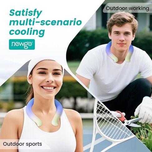 NEWGO Neck Cooling Tube Reusable Ice Cooler Cold Pack for Summer Heat, Ice Neck Ring for Outdoor Workers, Athletes, Sports Enthusiasts, Hot Flash Sufferers, Campers, Blue-Yellow Gradient in Kuwait