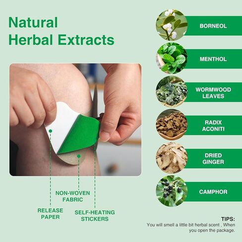 36 Count Knee Patches, Warming Herbal Patches for 8-Hour Long Lasting Reducing of Joint Uncomfortable, Wormwood Extract Sticker for Knee, Back, Neck, Shoulder in Saudi Arabia