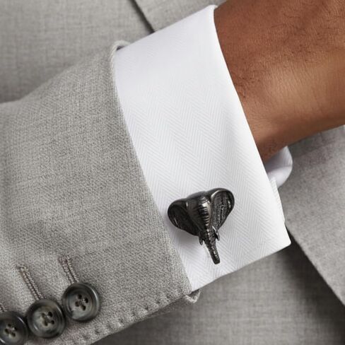 Blackjack Mens Stainless Steel Elephant Cuff Links in Saudi Arabia
