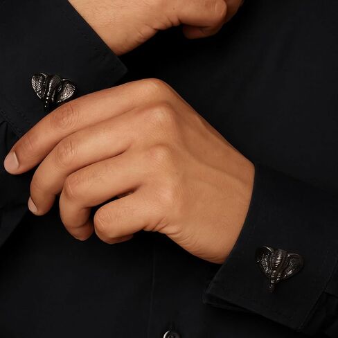 Blackjack Mens Stainless Steel Elephant Cuff Links in Saudi Arabia