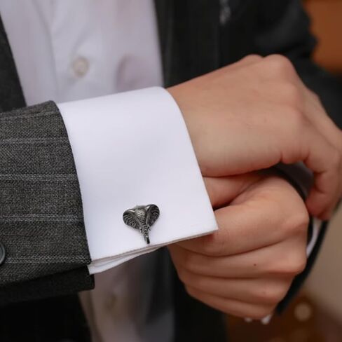 Blackjack Mens Stainless Steel Elephant Cuff Links in Saudi Arabia