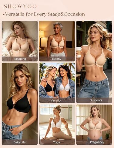 Jelly Bras for Women Front Closure No Underwire Seamless Bralettes Wireless Push Up Soft V Neck Full Coverage Comfortable Sports Everyday Womens Bra Grey XL in Saudi Arabia