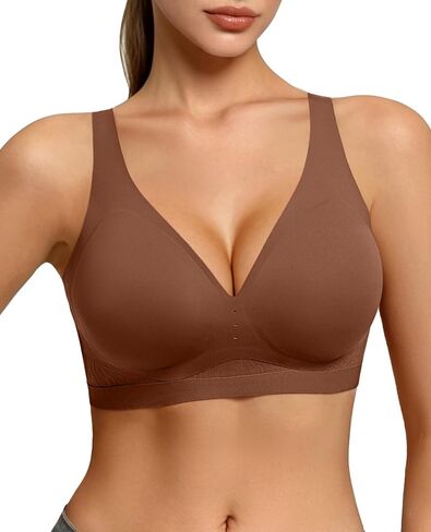 Women Deep V Jelly Bras No Underwire Lace Seamless Wireless Bra Plunge Tshirt Push Up Bralettes with Support in Saudi Arabia