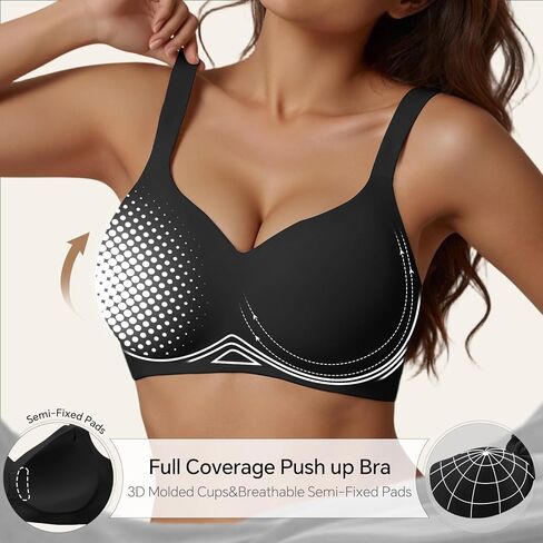 UIMERO 2026 Womens Wireless Bra (Size: M) Black in Saudi Arabia