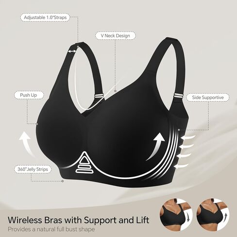 UIMERO 2026 Womens Wireless Bra (Size: M) Black in Saudi Arabia