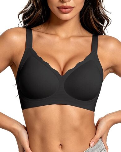 Wireless Jelly Bra for Women Plus Size Full Coverage No Underwire Push Up Bras Support Lift Seamless T-Shirt Bra in Kuwait