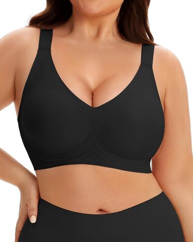 Wireless Jelly Bra for Women Plus Size Full Coverage No Underwire Push Up Bras Support Lift Seamless T-Shirt Bra in Kuwait