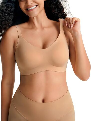 Wireless Supportive Bras with Soft Cup,Seamless Full Coverage with Fixed Pads,Adjustable Straps&Wide Band in Saudi Arabia