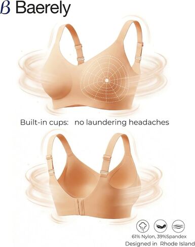 Wireless Supportive Bras with Soft Cup,Seamless Full Coverage with Fixed Pads,Adjustable Straps&Wide Band in Saudi Arabia