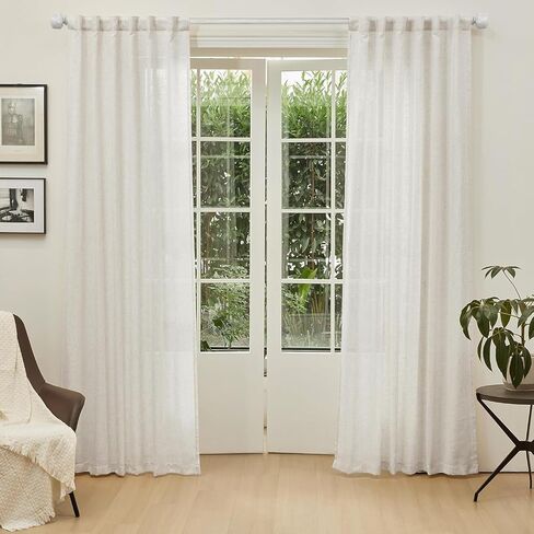 Boho Wooden Curtain Rods for Windows 68-140 Inches, 1 Inch Adjustable Long 72-144 Inch White Decorative Curtain Rods with Leaf Finials, Heavy Duty Telescoping Window Treatment Rod for Living Room in Saudi Arabia