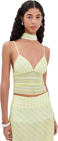 House of Sunny Women's Striped Mesh Cami Top in Saudi Arabia