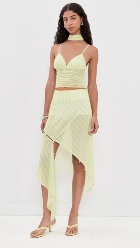 House of Sunny Women's Striped Mesh Cami Top in Kuwait