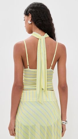 House of Sunny Women's Striped Mesh Cami Top in Kuwait