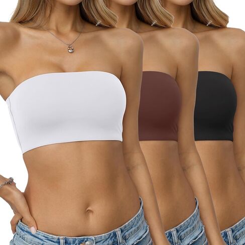 EasyGala Womens Double Lined Tube Tops Crop Strapless Tank Top Pack Non-Padded Bandeau Shirts Going Out Tops Summer 2026 in Kuwait