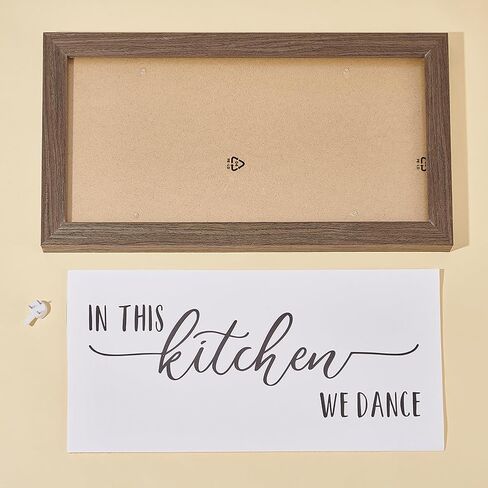 FINGERINSPIRE In This Kitchen We Dance Art Sign Solid Wood Framed Block Sign Funny Farmhouse Decor Sign with Arylic Layer 13x7 Inch Large Hangable Wooden Frame for Home Decor in Kuwait