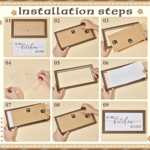 FINGERINSPIRE In This Kitchen We Dance Art Sign Solid Wood Framed Block Sign Funny Farmhouse Decor Sign with Arylic Layer 13x7 Inch Large Hangable Wooden Frame for Home Decor in Kuwait