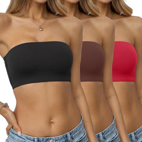 EasyGala Womens Double Lined Tube Tops Crop Strapless Tank Top Pack Non-Padded Bandeau Shirts Going Out Tops Summer 2026 in Kuwait