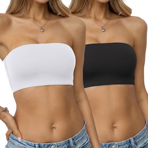 EasyGala Womens Double Lined Tube Tops Crop Strapless Tank Top Pack Non-Padded Bandeau Shirts Going Out Tops Summer 2026 in Kuwait