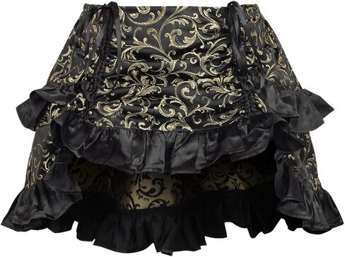 Daisy Corsets Women's Daisy Corsets Gold/Black Brocade Ruched Bustle Skirt in Kuwait