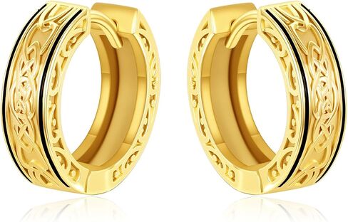 CRMAD Mens Earrings Black Viking Hoop Earrings Viking Jewelry Gifts for Men in Kuwait