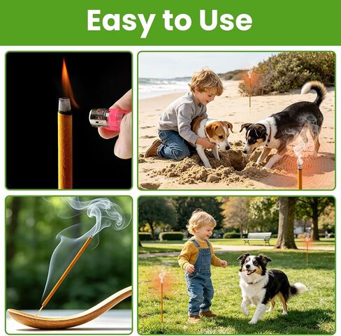 48 Pack Mosquito Incense Sticks for Outdoor Patio Backyard Indoors Camping Travel Yoga, DEET Free Mosquito Repellent Sticks Safe for Kids Pets, Long-Lasting 2-Hour Burn Time, Orange in Saudi Arabia